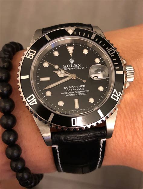 leather womens rolex|rolex with black leather band.